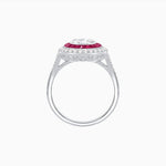 Load image into Gallery viewer, Round Cut Center Stone Double Halo Ring Mounting with French Cut Gemstone Accents - Shahin Jewelry