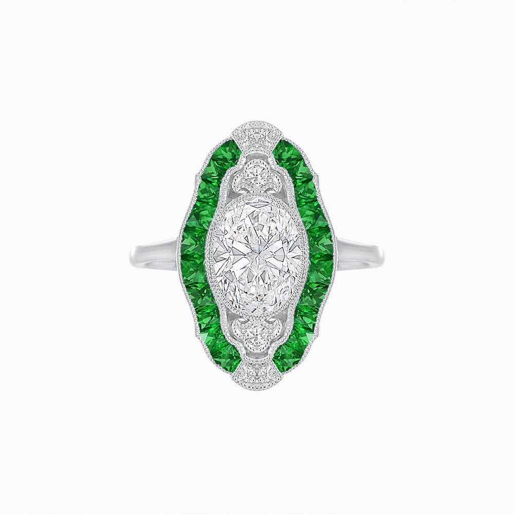 Scarab Vintage Art Deco Style Cocktail Ring with Diamond - Shahin Jewelry