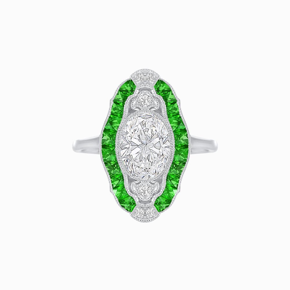Scarab Vintage Art Deco Style Cocktail Ring with Diamond - Shahin Jewelry