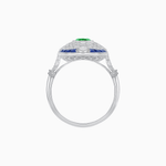 Load image into Gallery viewer, Scarab Vintage Art Deco Style Cocktail Ring with Diamond and Gemstone - Shahin Jewelry
