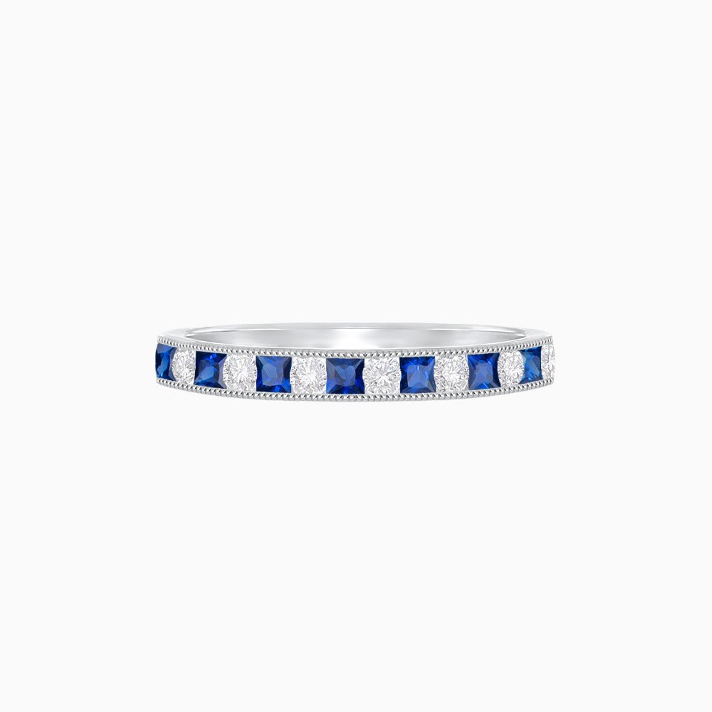 Sparklin Gemstone & Diamond Eternity Band - Shahin Jewelry