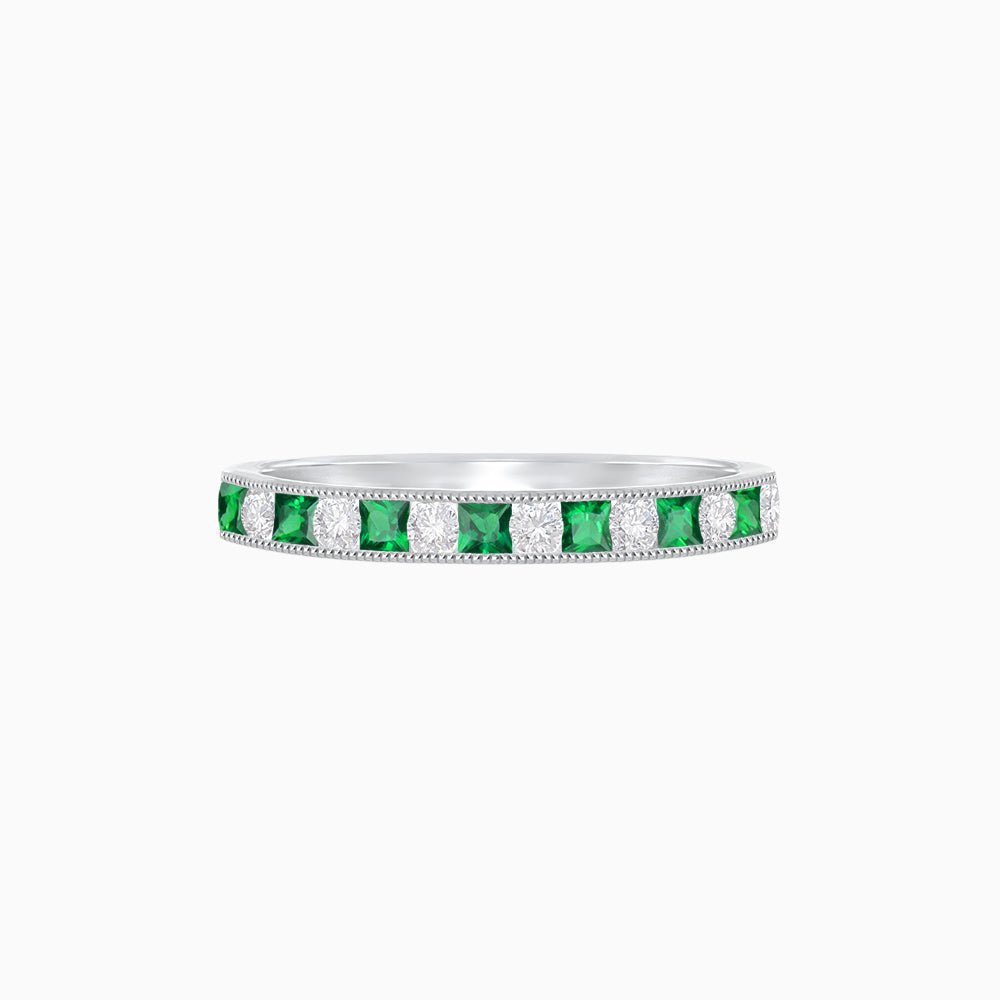 Sparklin Gemstone & Diamond Eternity Band - Shahin Jewelry