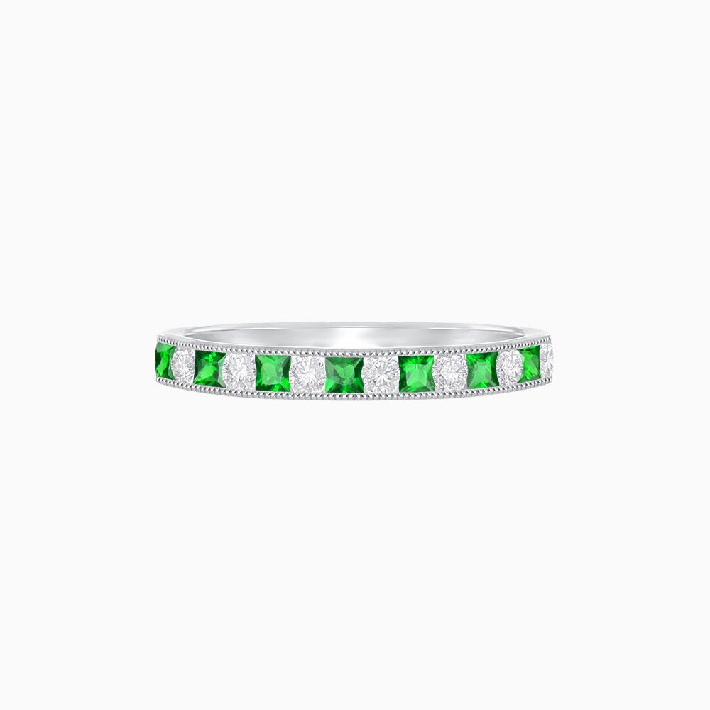 Sparklin Gemstone & Diamond Eternity Band - Shahin Jewelry