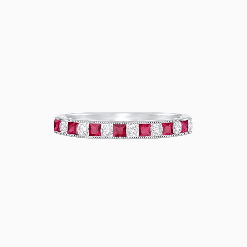 Sparklin Gemstone & Diamond Eternity Band - Shahin Jewelry