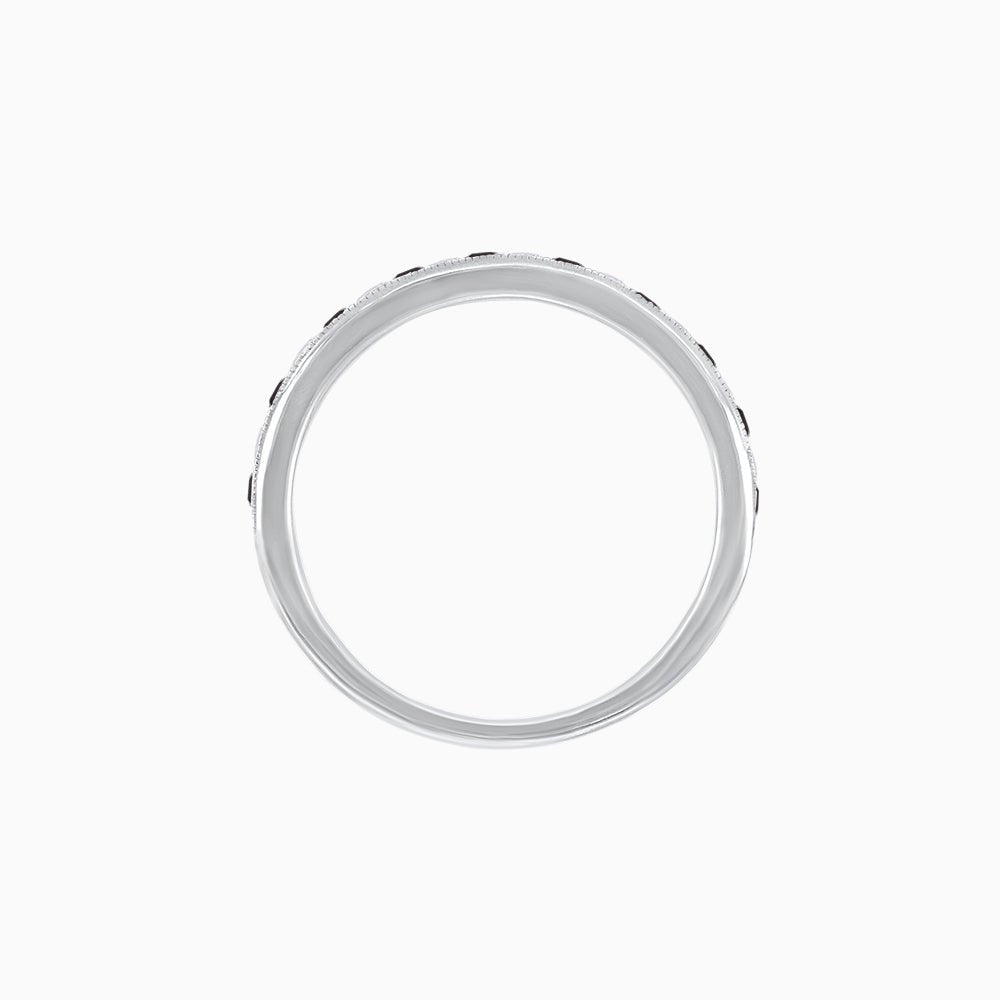 Sparklin Onyx & Diamond Eternity Band - Shahin Jewelry