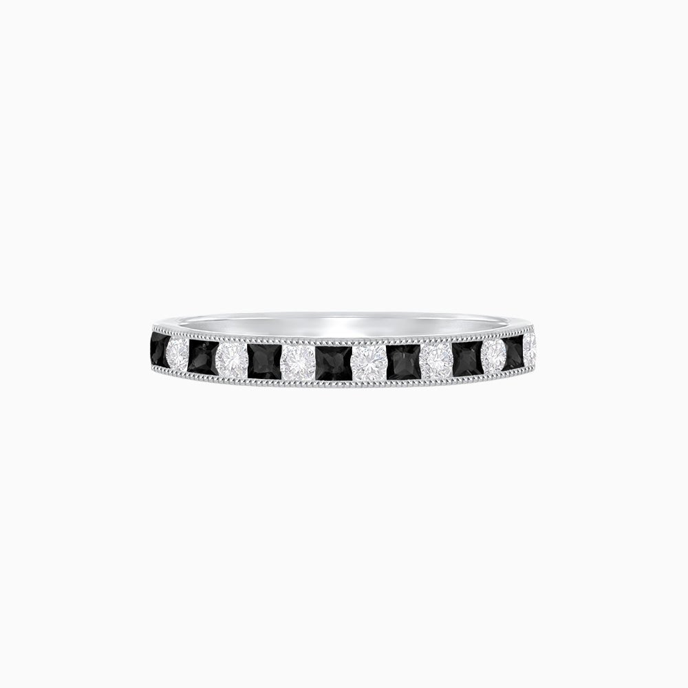 Sparklin Onyx & Diamond Eternity Band - Shahin Jewelry
