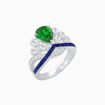 Load image into Gallery viewer, Tiara-Inspired Pear Shape Ring with French-Cut Gemstone Accents - Shahin Jewelry