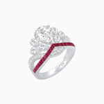 Load image into Gallery viewer, Tiara-Inspired Pear Shape Ring with French-Cut Gemstone Accents - Shahin Jewelry