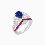 Load image into Gallery viewer, Tiara-Inspired Pear Shape Ring with French-Cut Gemstone Accents - Shahin Jewelry