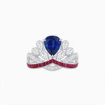 Load image into Gallery viewer, Tiara-Inspired Pear Shape Ring with French-Cut Gemstone Accents - Shahin Jewelry