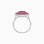 Load image into Gallery viewer, Timeless Art Deco Octagonal Halo Ring with Diamond and Gemstone (Mounting) - Shahin Jewelry