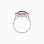 Load image into Gallery viewer, Timeless Art Deco Octagonal Halo Ring with Diamond and Gemstone (Mounting) - Shahin Jewelry