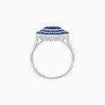 Load image into Gallery viewer, Timeless Art Deco Octagonal Halo Ring with Diamond and Gemstone (Mounting) - Shahin Jewelry