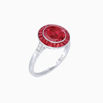 Load image into Gallery viewer, Timeless Round Cut Ring with Customizable Gemstone Halo - Shahin Jewelry