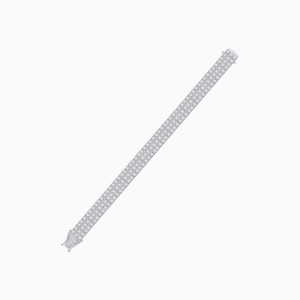 Triple Line Diamond Classic Tennis Bracelet - Shahin Jewelry