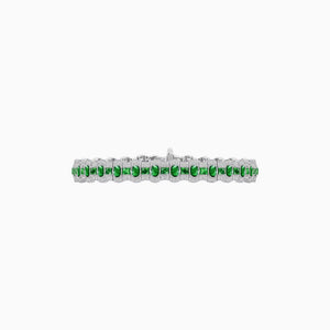 Triple Line Vintage Inspired Oval Blue Sapphire and Diamond Link Bracelet - Shahin Jewelry