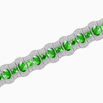 Load image into Gallery viewer, Triple Line Vintage Inspired Oval Blue Sapphire and Diamond Link Bracelet - Shahin Jewelry