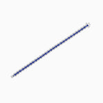 Load image into Gallery viewer, Triple Line Vintage Inspired Oval Blue Sapphire and Diamond Link Bracelet - Shahin Jewelry