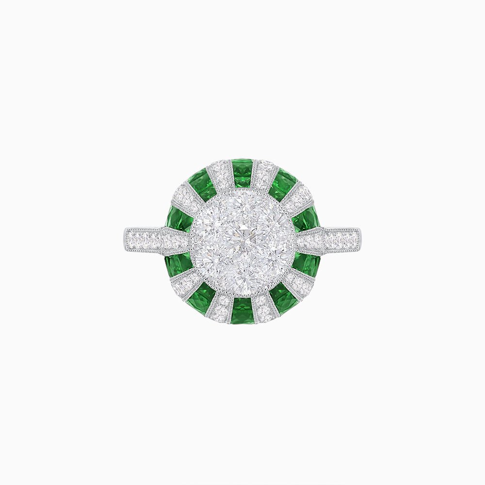 Unique Illusion Setting Antique Inspired Ring - Shahin Jewelry