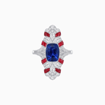 Load image into Gallery viewer, Vintage Cushion Cut Ring with Customizable French - Cut Gemstones (Mounting) - Shahin Jewelry