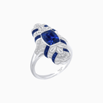 Load image into Gallery viewer, Vintage Cushion Cut Ring with Customizable French - Cut Gemstones (Mounting) - Shahin Jewelry