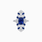 Load image into Gallery viewer, Vintage Cushion Cut Ring with Customizable French - Cut Gemstones (Mounting) - Shahin Jewelry
