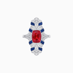 Load image into Gallery viewer, Vintage Cushion Cut Ring with Customizable French - Cut Gemstones (Mounting) - Shahin Jewelry