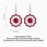 Load image into Gallery viewer, Vintage Floral Dangle Earrings with Diamond Halo and Calibre-Cut Gemstone Accents - Shahin Jewelry