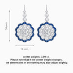 Load image into Gallery viewer, Vintage Floral Dangle Earrings with Diamond Halo and Calibre-Cut Gemstone Accents - Shahin Jewelry
