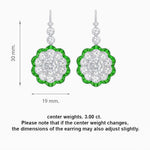 Load image into Gallery viewer, Vintage Floral Dangle Earrings with Diamond Halo and Calibre-Cut Gemstone Accents - Shahin Jewelry