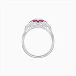 Load image into Gallery viewer, Vintage Floral Halo Ring Mounting with Cushion Cut Center Stone and Diamond Accents - Shahin Jewelry