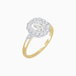 Load image into Gallery viewer, Vintage - Inspired Cushion Cut Cluster Ring with Floral Halo - Mounting - Shahin Jewelry
