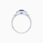 Load image into Gallery viewer, Vintage - Inspired Cushion Cut Cluster Ring with Floral Halo - Mounting - Shahin Jewelry