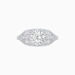 Load image into Gallery viewer, Vintage-Inspired Cushion Cut Ring with Diamond Accents and Hand-Engraved Details - Shahin Jewelry