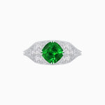Load image into Gallery viewer, Vintage-Inspired Cushion Cut Ring with Diamond Accents and Hand-Engraved Details - Shahin Jewelry