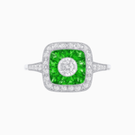 Load image into Gallery viewer, Vintage - Inspired Cushion Halo Mounting Ring with Diamond & Gemstone Accents - Shahin Jewelry