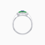 Load image into Gallery viewer, Vintage - Inspired Cushion Halo Mounting Ring with Diamond & Gemstone Accents - Shahin Jewelry