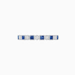 Load image into Gallery viewer, Vintage Inspired Diamond and Spinel Stackable Half Band - 14k Wight Gold - Shahin Jewelry