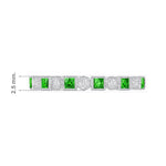 Load image into Gallery viewer, Vintage Inspired Diamond and Spinel Stackable Half Band - 14k Wight Gold - Shahin Jewelry