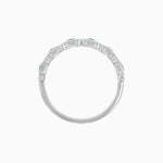 Load image into Gallery viewer, Vintage Inspired Diamond and Spinel Stackable Half Band - 14k Wight Gold - Shahin Jewelry