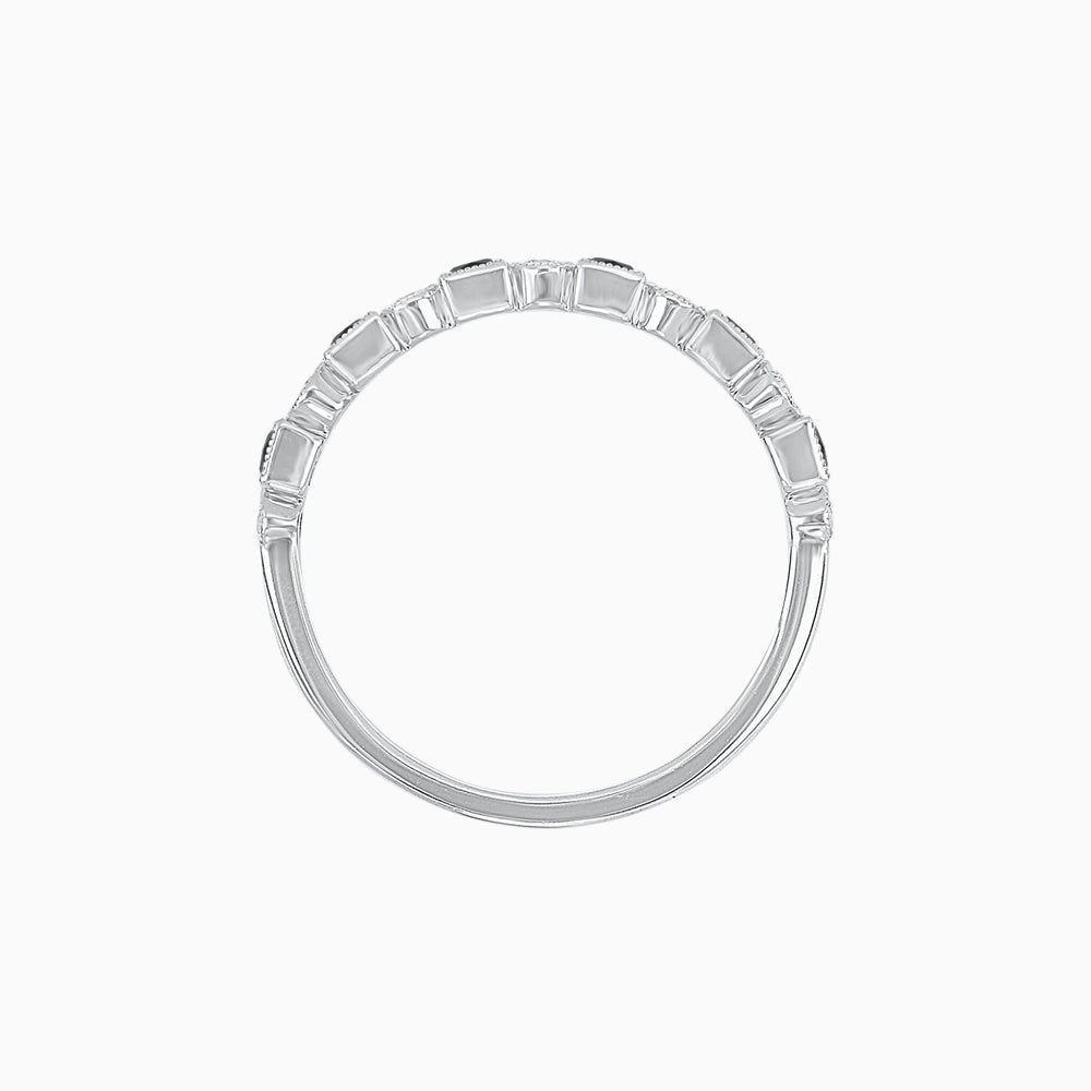 Vintage Inspired Diamond and Spinel Stackable Half Band - Shahin Jewelry