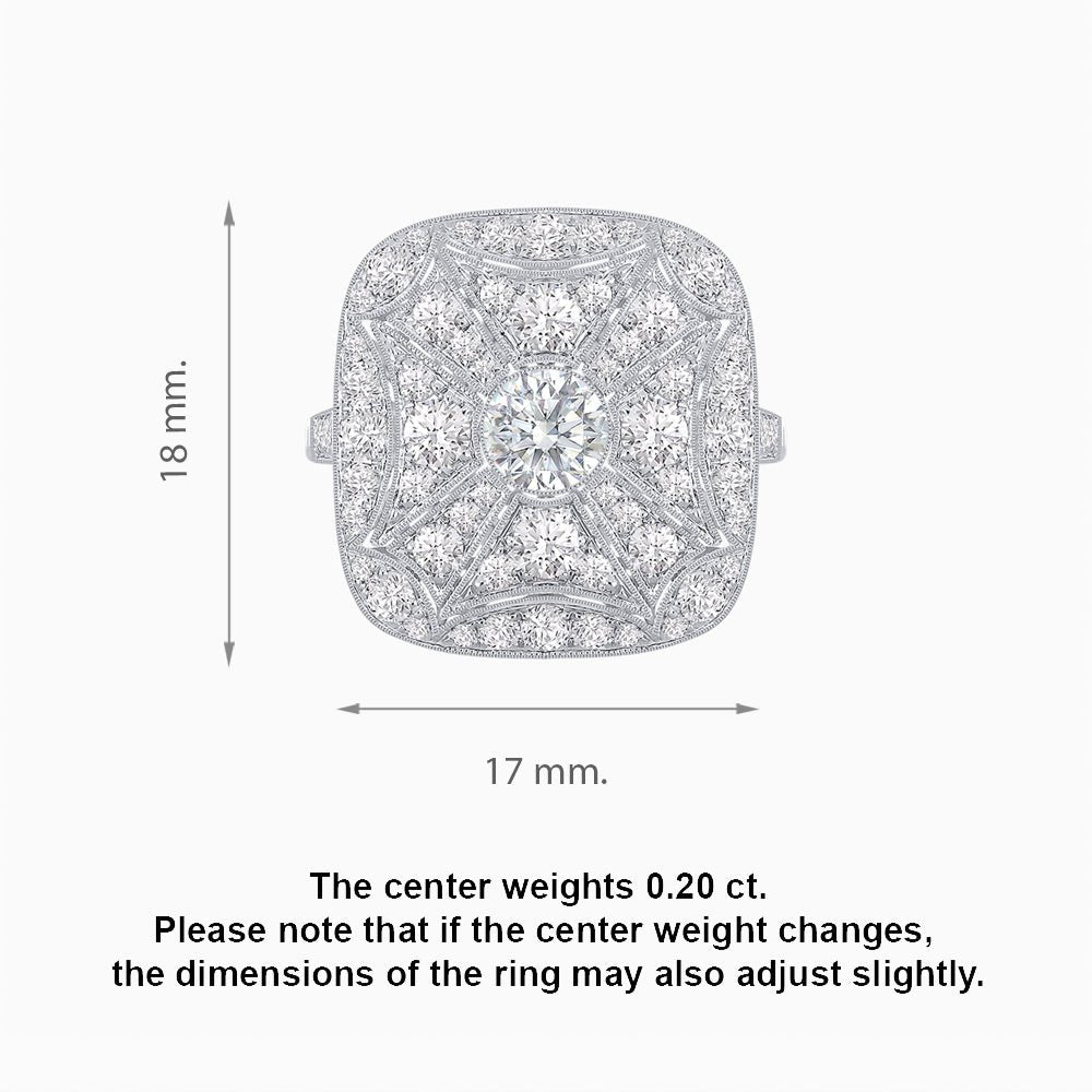 Vintage - Inspired Diamond Halo Ring - Shahin Jewelry