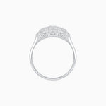 Load image into Gallery viewer, Vintage Inspired East-West Three-Stone Mosaic Halo Ring - Shahin Jewelry