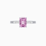 Load image into Gallery viewer, Vintage - Inspired Emerald - Cut Centerstone Ring with Diamond Accents - Shahin Jewelry