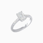 Load image into Gallery viewer, Vintage - Inspired Emerald - Cut Diamond Ring with Diamond Accents - Shahin Jewelry