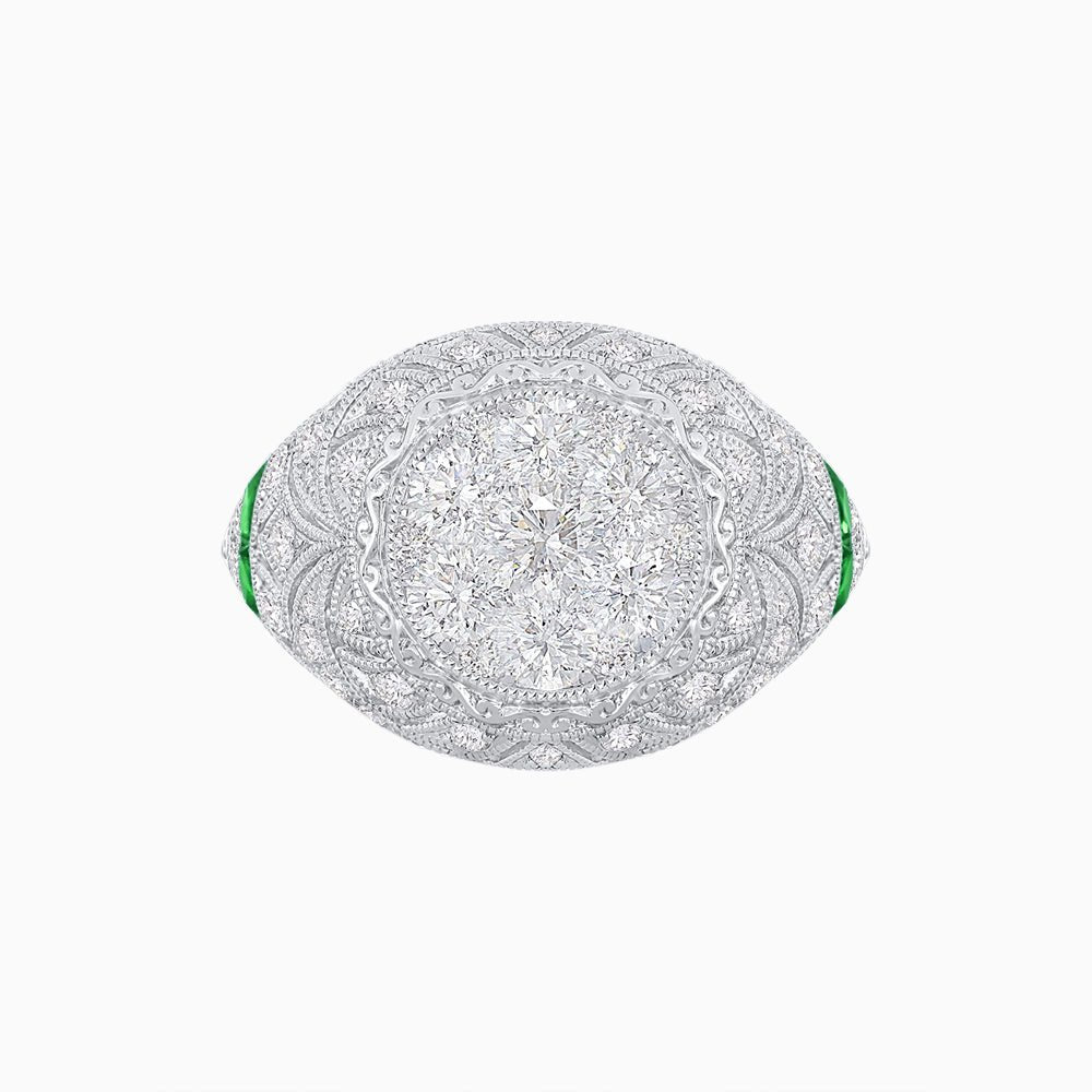 Vintage Inspired Engagement Illusion Diamond Ring - Shahin Jewelry