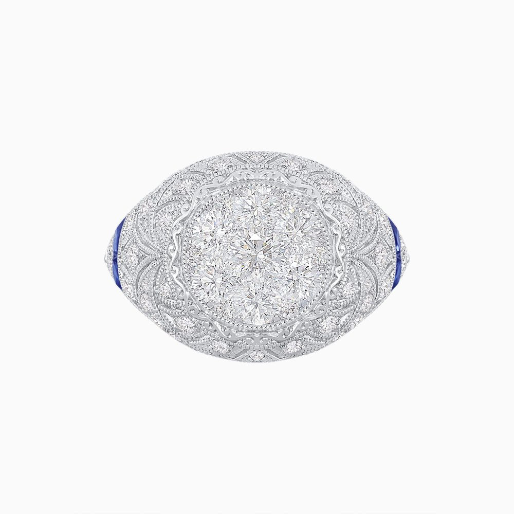 Vintage Inspired Engagement Illusion Diamond Ring - Shahin Jewelry