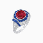 Load image into Gallery viewer, Vintage Inspired Engagement Ring With Gemstone - Shahin Jewelry