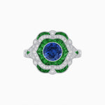 Load image into Gallery viewer, Vintage Inspired Engagement Ring with Gemstone - Shahin Jewelry