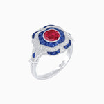 Load image into Gallery viewer, Vintage Inspired Engagement Ring with Gemstone - Shahin Jewelry